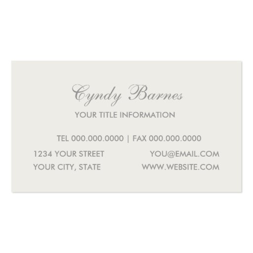 Quilted Look Business Card (back side)