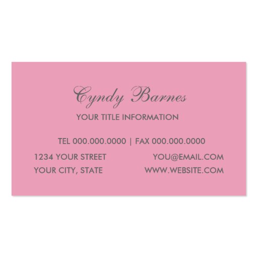 Quilted Look Business Card (back side)