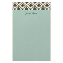 Quilted Pine Trees Faux Parchment Stationery Paper
