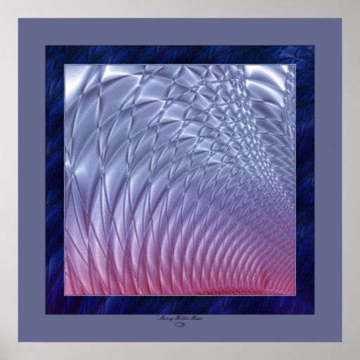 Quilted Satin Blue Print