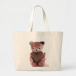 quilted teddy bear with heart jumbo bag