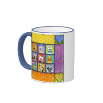 Quilted Zoo Shower Favor Mug-Customize by 13BlackCatsDesigns Quilted Zoo Shower Favor Mug-Customize