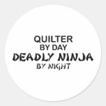 Quilter Deadly Ninja by Night Round Stickers