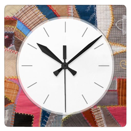Quilter's Antique American Quilt Pattern Square Wall Clock Zazzle