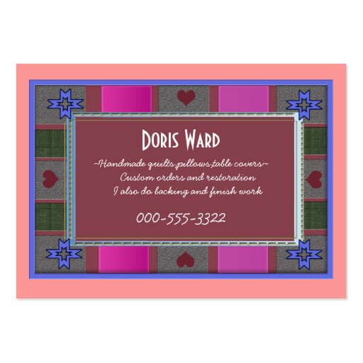 quilter's delight business card templates (front side)