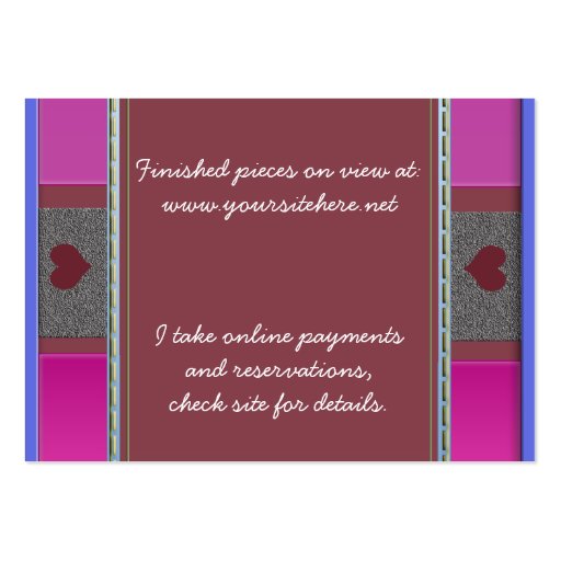 quilter's delight business card templates (back side)