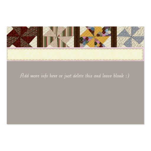 Quilting Business Card (back side)