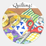 Quilting Notions Round Sticker