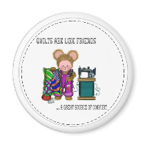 Quilts are like friends refrigerator magnets