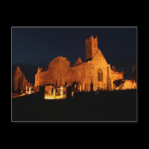 Quin Abbey at night postcards