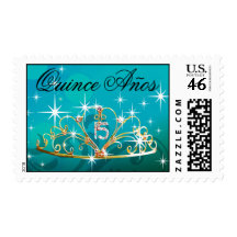 Quince Anos Tiara 15 teal Postage
