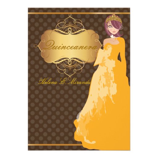 Quince/Sweet 16/ princess/polka dots Custom Invitation