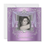 Quinceanera 15th Birthday Lilac Pink Silver Star Personalized Announcement