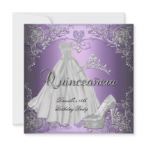 Quinceanera 15th Birthday Lilac Purple invitations