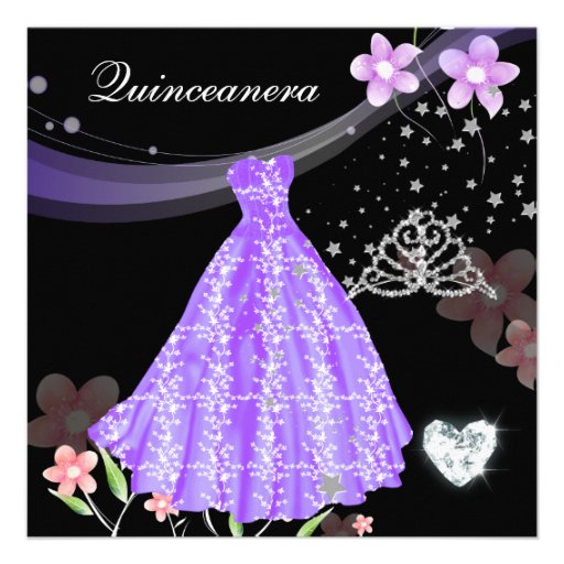 Quinceanera 15th Birthday Party Personalized Invites (front side)