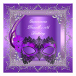 Quinceanera 15th Birthday Party Masquerade Purple Personalized Invitation