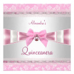 Quinceanera 15th Birthday Party Pink White Floral Announcement