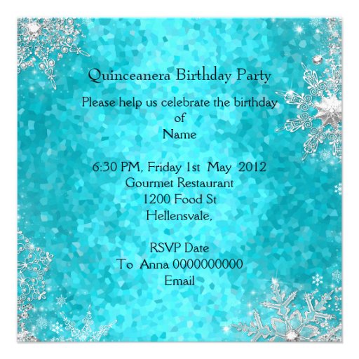 Quinceanera 15th Elite Elegant Birthday Party Announcement