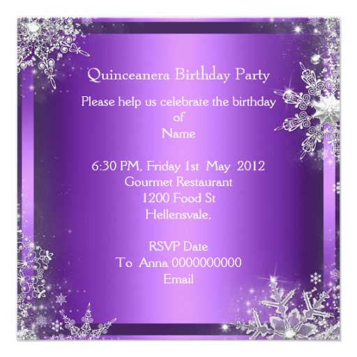 Quinceanera 15th Elite Elegant Birthday Party Invitation