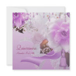 Quinceanera 15th Lilac Pink Floral White Invitations