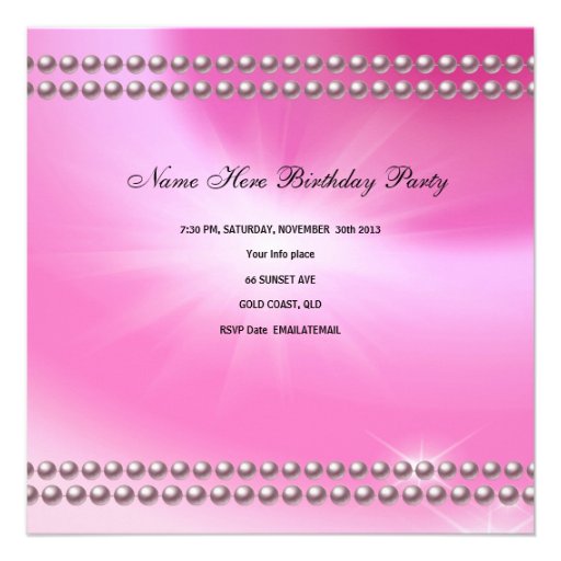 Quinceanera Birthday Party Pink White Floral Photo Custom Announcements