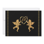 Quinceanera cupids for 15th Birthday on black Invite
