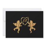 Quinceanera cupids for 15th Birthday on black Invite