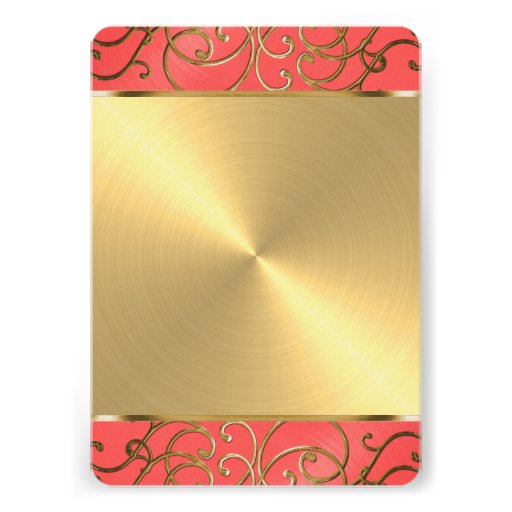 Quinceañera Gold Filigree Swirls Announcements