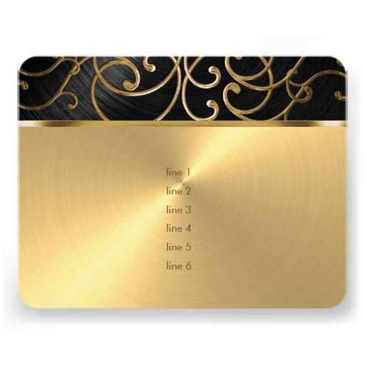 Quinceañera Gold Filigree Swirls Personalized Invitation