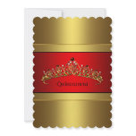 Quinceanera Gold Tiara 15th Birthday Invitation