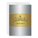 Quinceanera Gold Tiara 15th Birthday Invitation