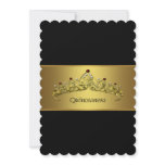 Quinceanera Gold Tiara 15th Birthday Invitations