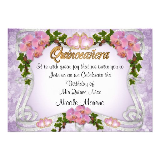 Quinceanera invitation 15th Birthday (front side)
