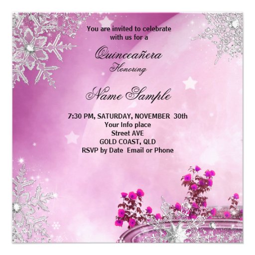 Quinceanera Masquerade Magical Princess Pink Custom Invitation