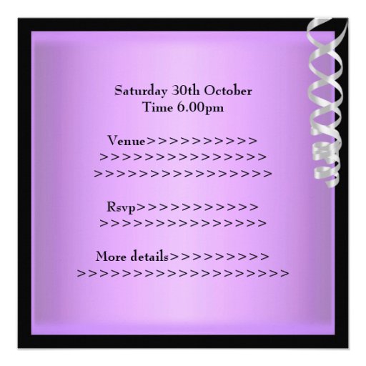 Quinceanera Purple Black Silver Jewel Tiara Personalized Invitation