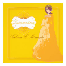 Quinceañera/Quince años princess/faux gold Personalized Invite