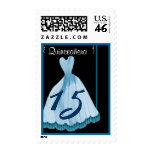 QUINCEANERA - QUINCE Birthday Blue Gown postage
