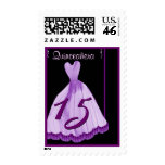 QUINCEANERA - QUINCE Birthday Purple Gown postage