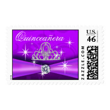 Quinceanera Regal Bling Tiara purple Stamp