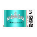 Quinceañera Teal Tiara Postage