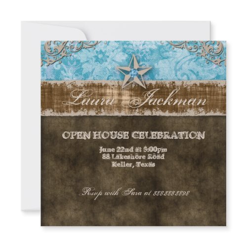 Quinceanera Vintage Photo Card Star Blue invitations
