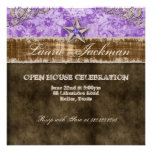Quinceanera Vintage Photo Card Star Purple Personalized Announcement