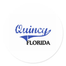 Quincy Florida City Classic Round Sticker