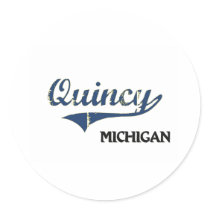 Quincy Michigan City Classic Round Sticker