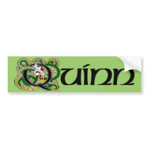 Quinn Celtic Dragon Bumper Sticker bumper stickers