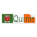 Quinn Coat of Arms Flag Bumper Sticker bumper stickers