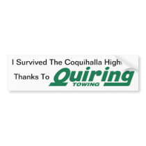 Quiring Towing Bumper Sticker (Coquihalla)