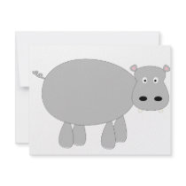 Quirky and cute cartoon hippo t-shirts and gifts. invitations