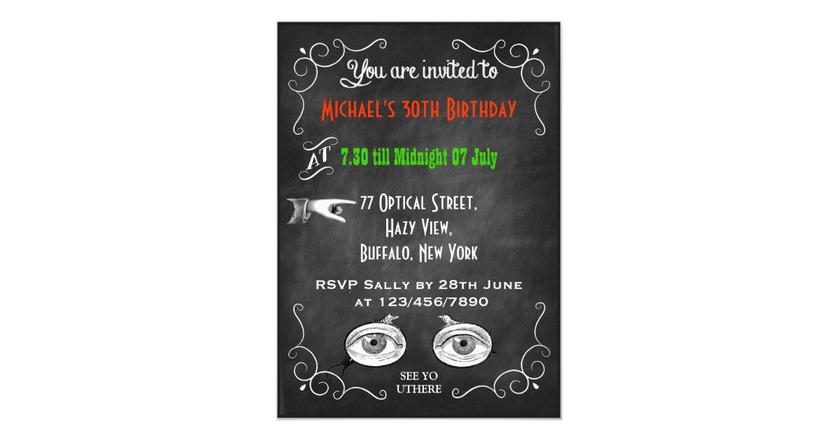 quirky-chalkboard-birthday-party-invitation-zazzle