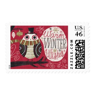 Quirky Christmas Owl Postage